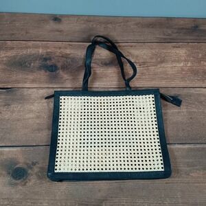 Jenn Lee Nayarit Tote Bag Cane and Black Leather